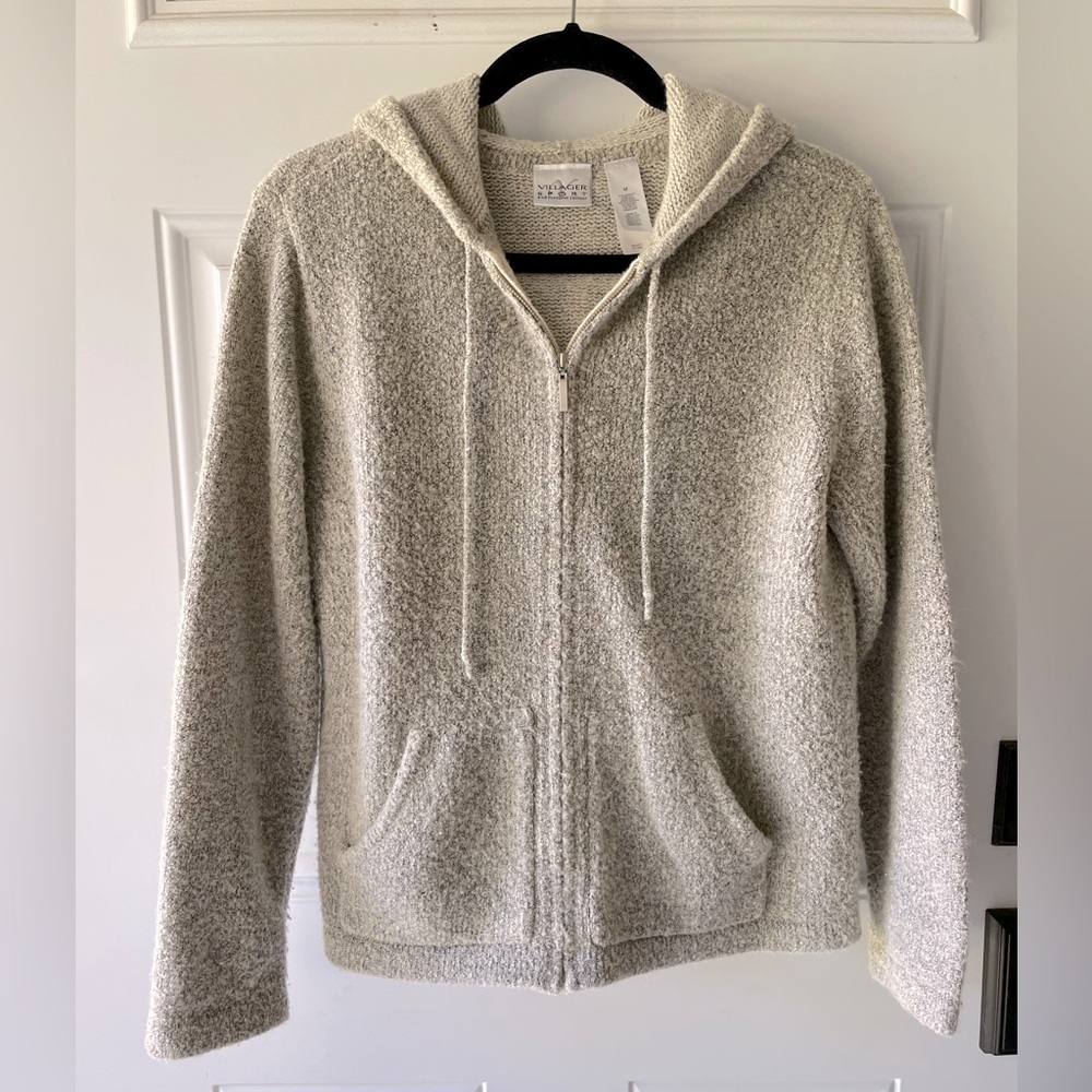 Villager Sport Women’s Boucle Zip Hoodie Jacket size Medium